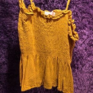 NOBO: Smocked Yellow Tank